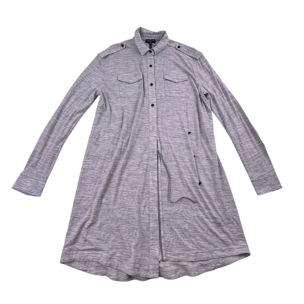 Rag & Bone Heather Grey Long Sleeve Button Down Shirt Leyton Dress